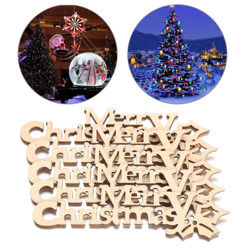 Christmas Supplies Wooden Crafts Letter Christmas Tree Decorations Hanging Ornaments