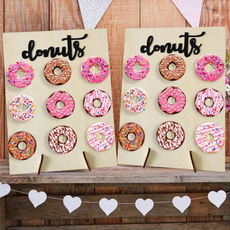 Diy Wedding Decoration Rustic Table Wooden Donut Wall Stand Donut Party Decoration
