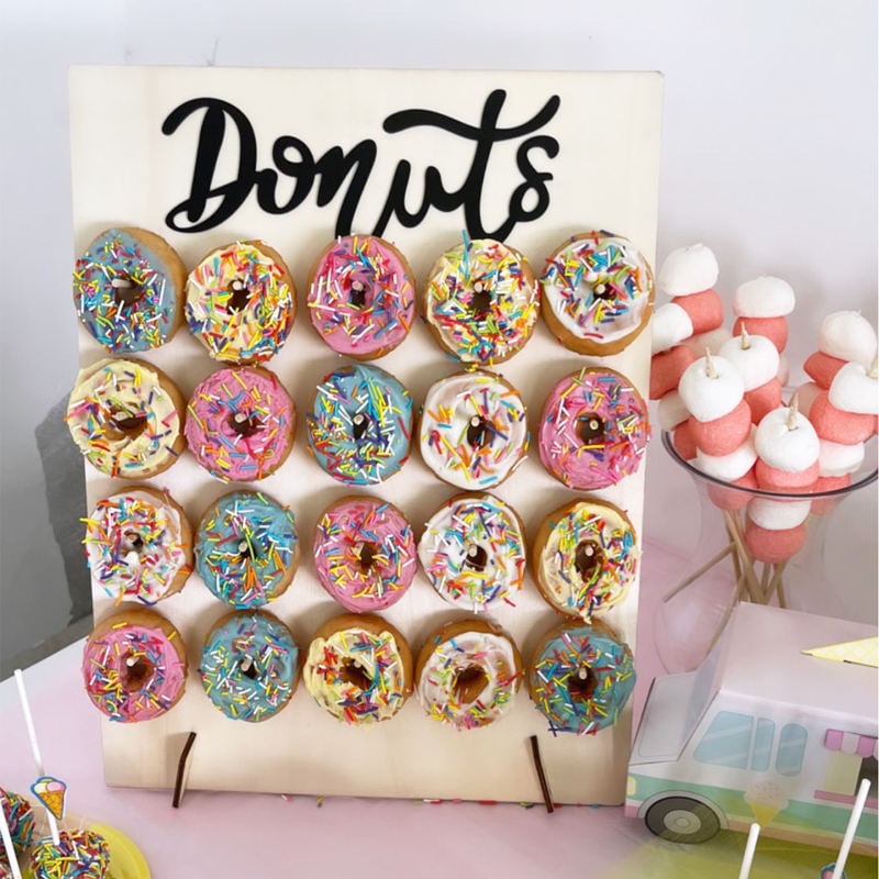 Diy Wedding Decoration Rustic Table Wooden Donut Wall Stand Donut Party Decoration