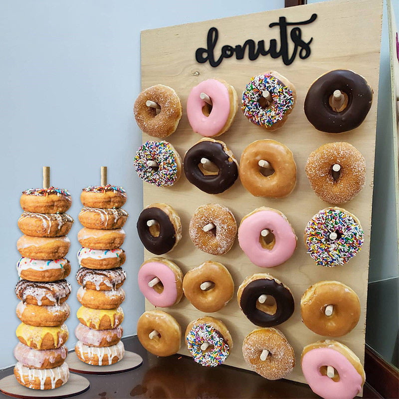 Diy Wedding Decoration Rustic Table Wooden Donut Wall Stand Donut Party Decoration