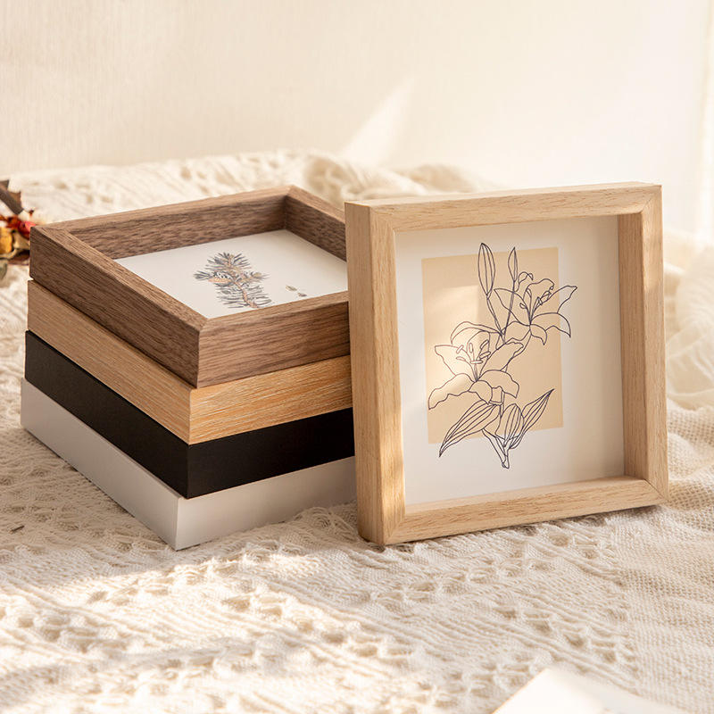 A4 Handmade Frame Photo Square Digital Wood-Based Panel Material Photo Frames Wall Hanging