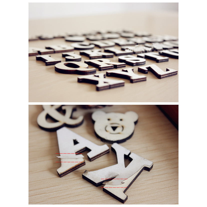 letter board wall crafts wood DIY self-adhesive English alphanumeric decoration