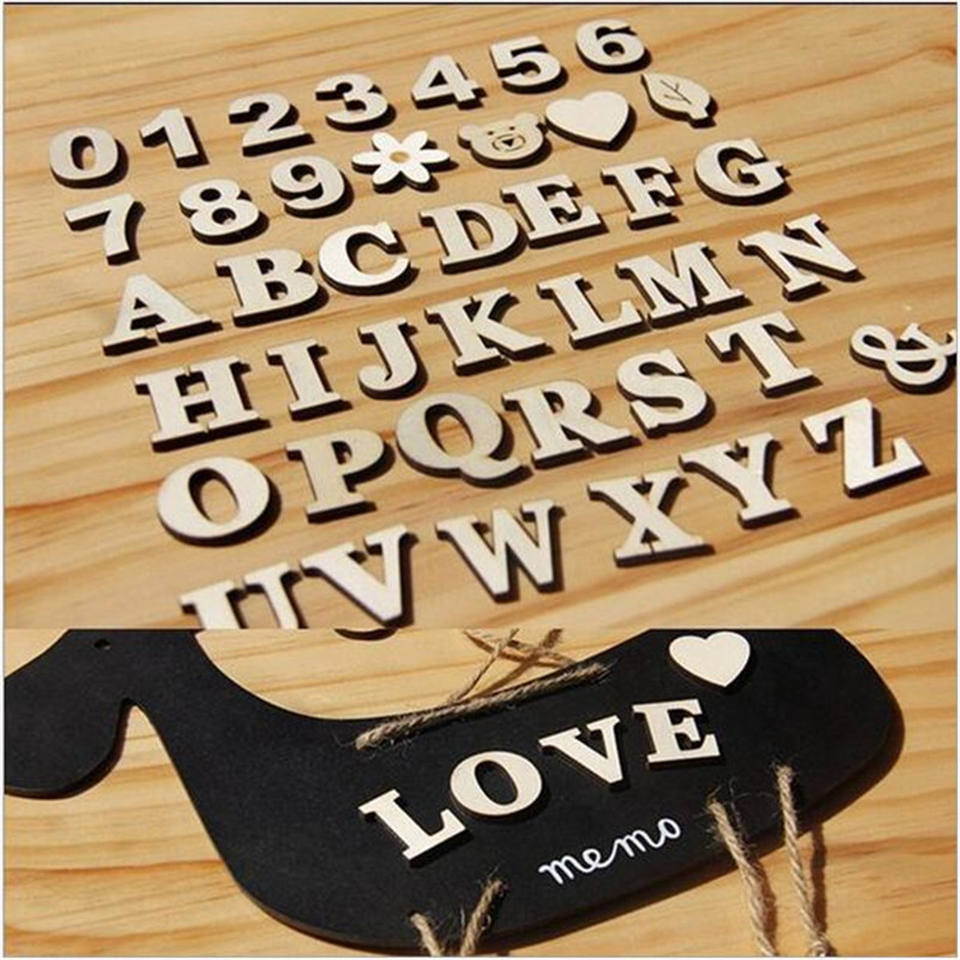 letter board wall crafts wood DIY self-adhesive English alphanumeric decoration