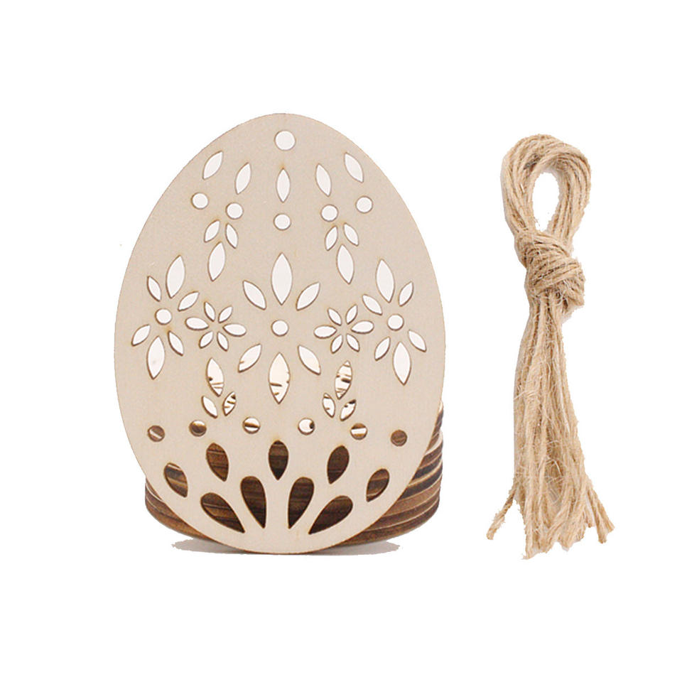 2022 carved Easter Egg Pendant creative wooden Easter pendant party home decoration