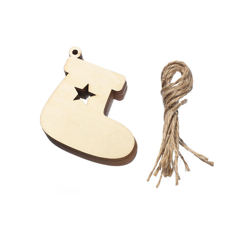 Christmas decoration wooden carving crafts wooden Christmas tree pendant Decoration