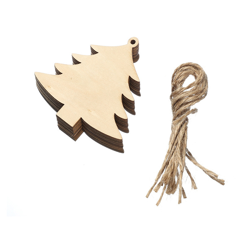 Christmas decoration wooden carving crafts wooden Christmas tree pendant Decoration