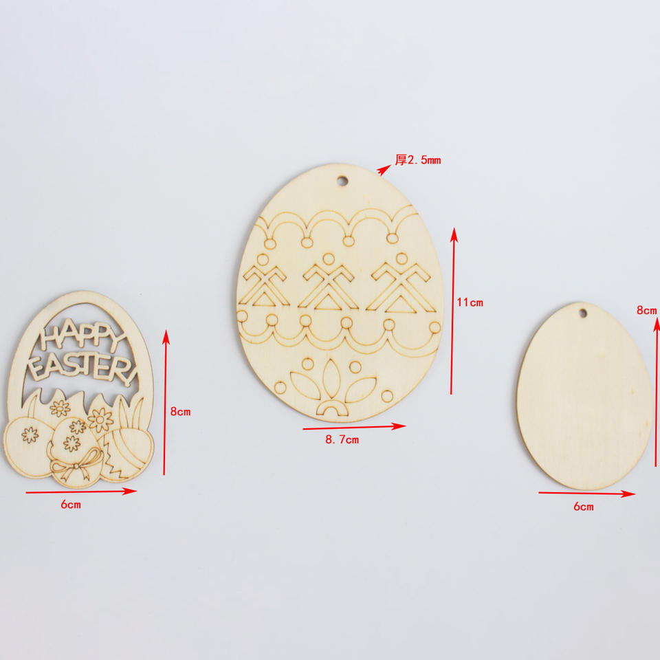 Hollow blank wood hanging easter egg for wooden easter decoration