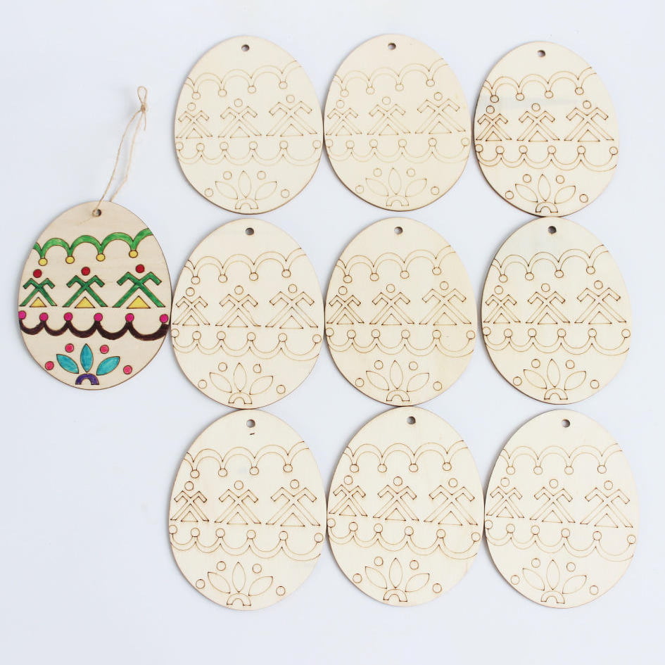 Hollow blank wood hanging easter egg for wooden easter decoration