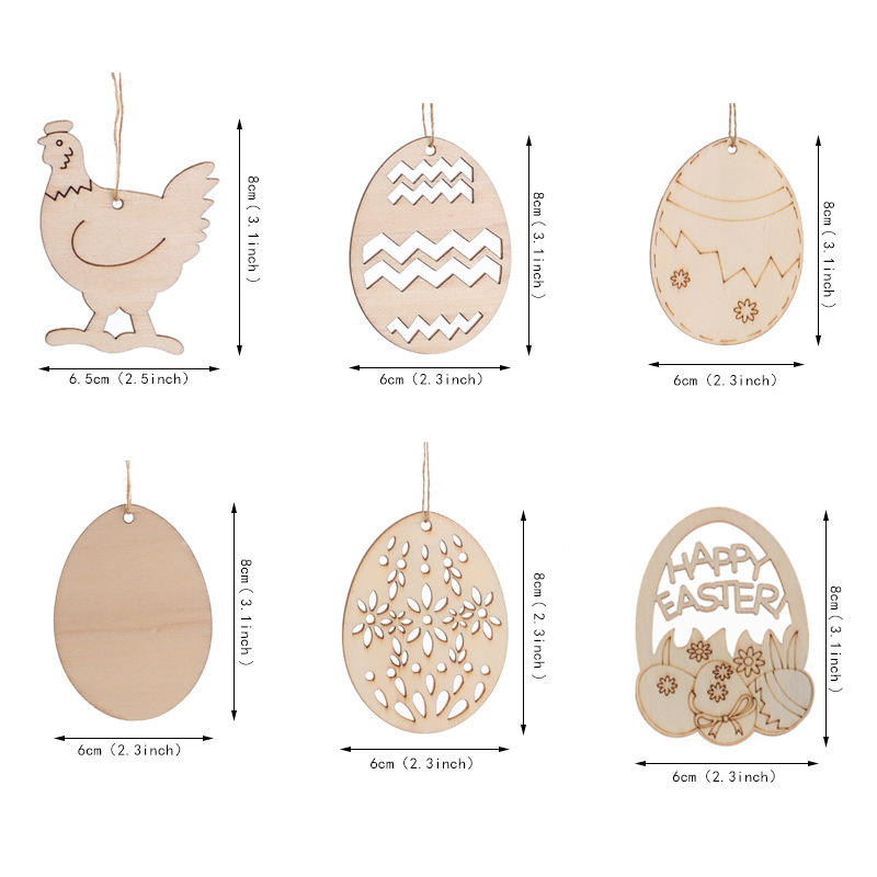 Laser cut wood art decoration animal silhouettes easter eggs bunny hanging decor