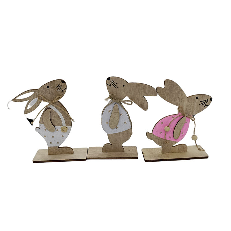 Easter Kit Bunny Decoration Wooden Easter Bunny