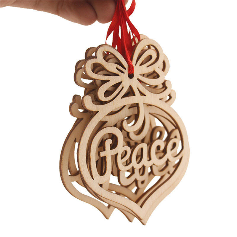 2020 Wooden Hollow Carving Pendant Home Decoration Christmas Decoration Pendant