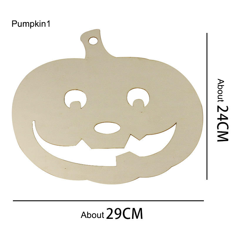 2020 pumpkin wood chip wooden pendant Halloween pendant party decoration