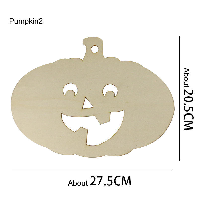 2020 pumpkin wood chip wooden pendant Halloween pendant party decoration