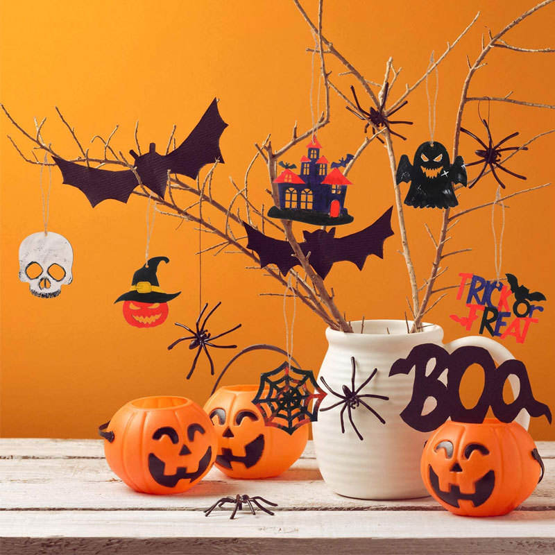 Wooden Halloween Pendant Hollow Halloween Decorations Wooden Halloween Home Decoration
