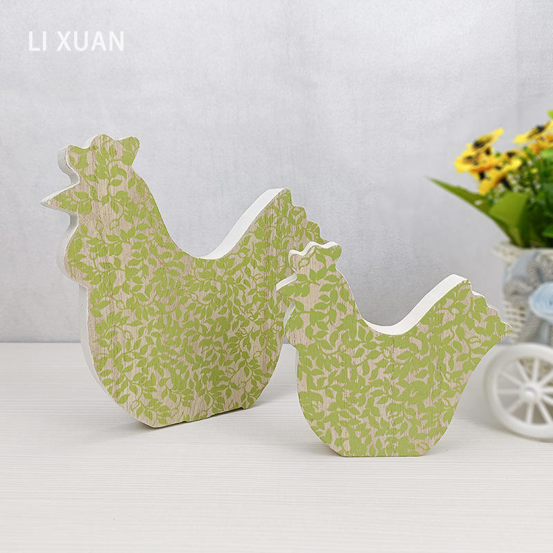 Halloween rabbit chick window wooden ornaments Christmas garden decoration props