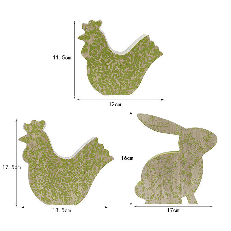Halloween rabbit chick window wooden ornaments Christmas garden decoration props