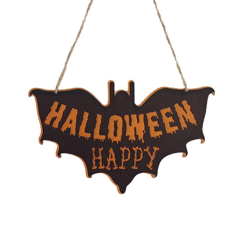 Wood Holiday Decoration Happy Halloween Door Hanging Wood Signs plaque for Farmhouse Wall Window Decor