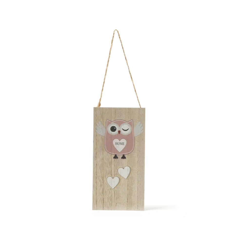 Farmhouse Indoor Halloween Wooden Owl Pendant Wall Hanging Home Decoration