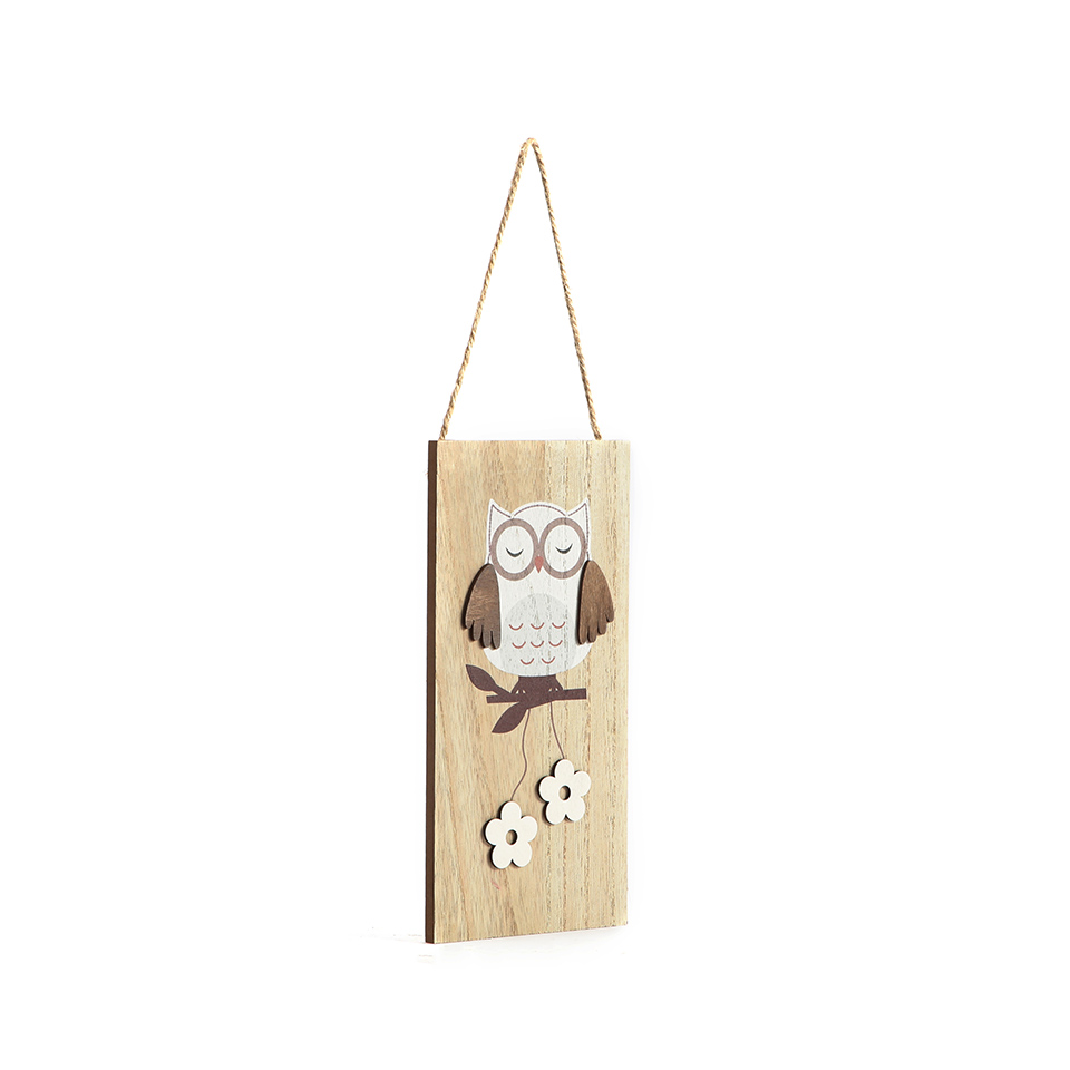 Farmhouse Indoor Halloween Wooden Owl Pendant Wall Hanging Home Decoration