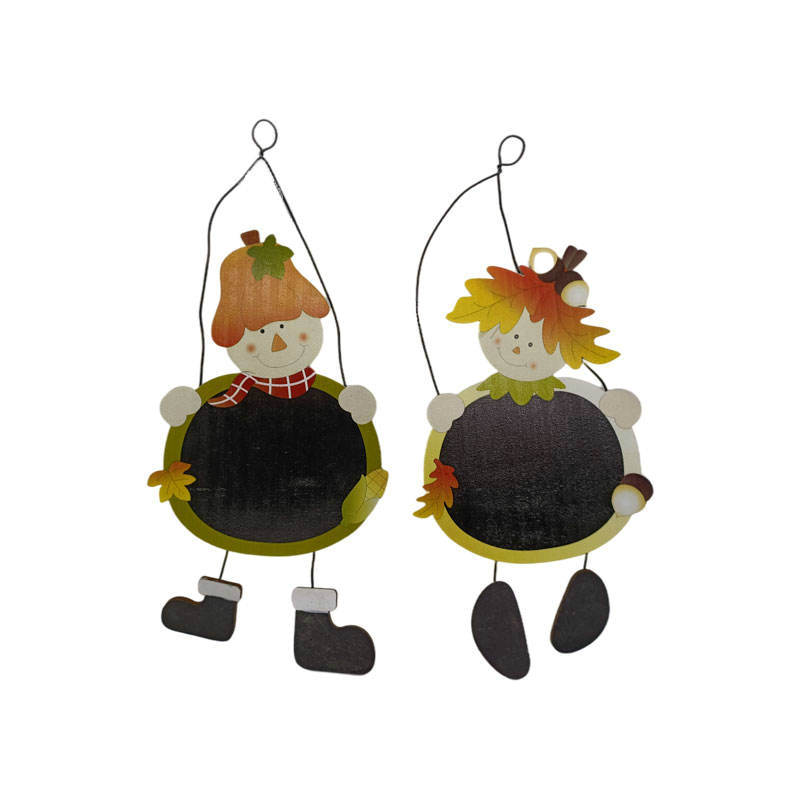 Indoor Angel Hanging Wood Signs Message Board Blackboard Halloween Harvest Festival Wood Decoration