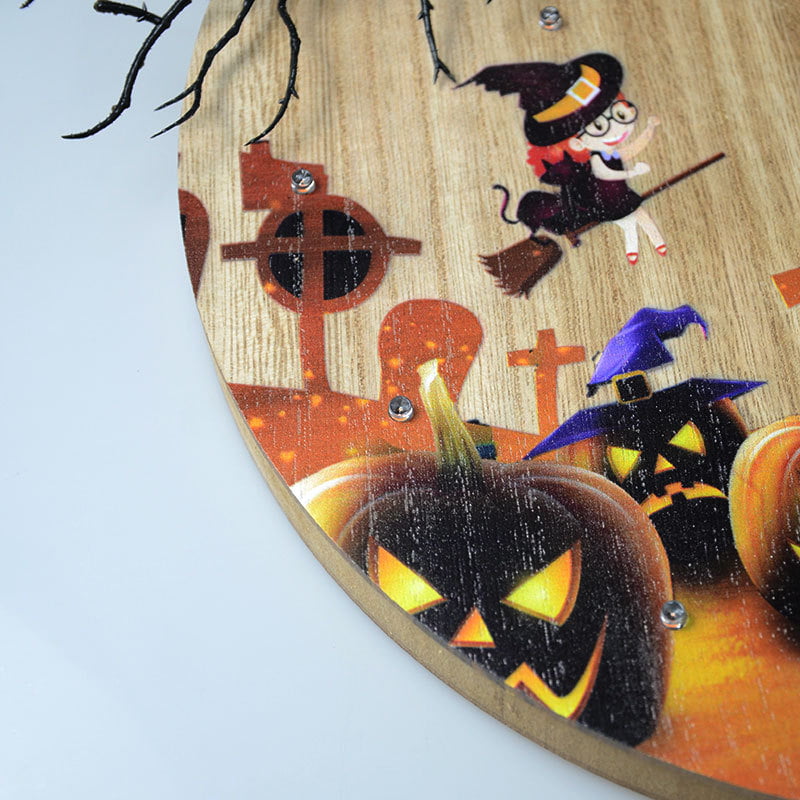 Halloween wooden house with lights home decoration witch pumpkin lantern crafts listing ornaments