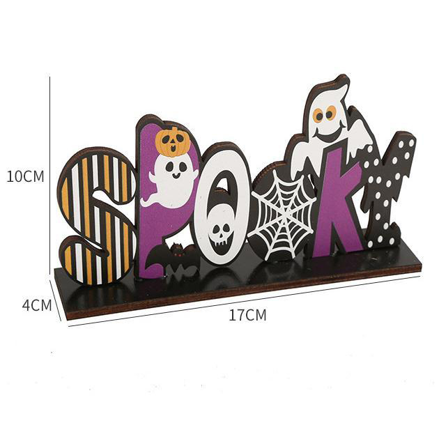 Halloween decoration supplies wooden decoration props alphabet pumpkin desktop decoration