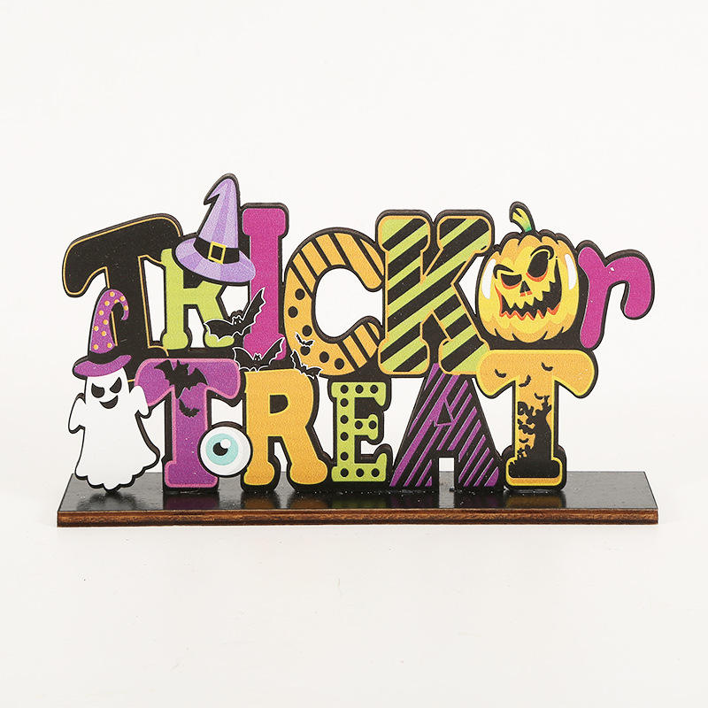 Halloween decoration supplies wooden decoration props alphabet pumpkin desktop decoration