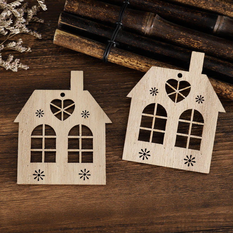 Wood House Handicraft Home Decorative Accessories Crafts Wooden Christmas Toys