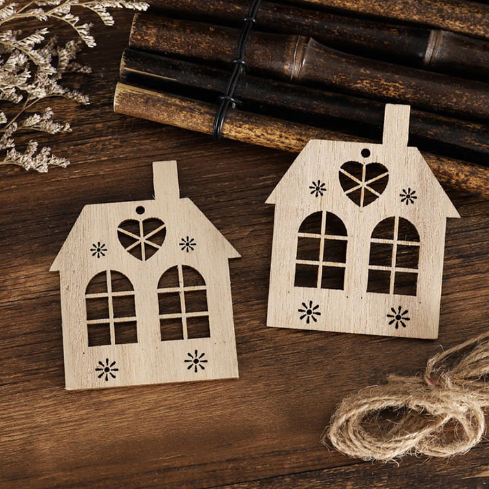 Wood House Handicraft Home Decorative Accessories Crafts Wooden Christmas Toys