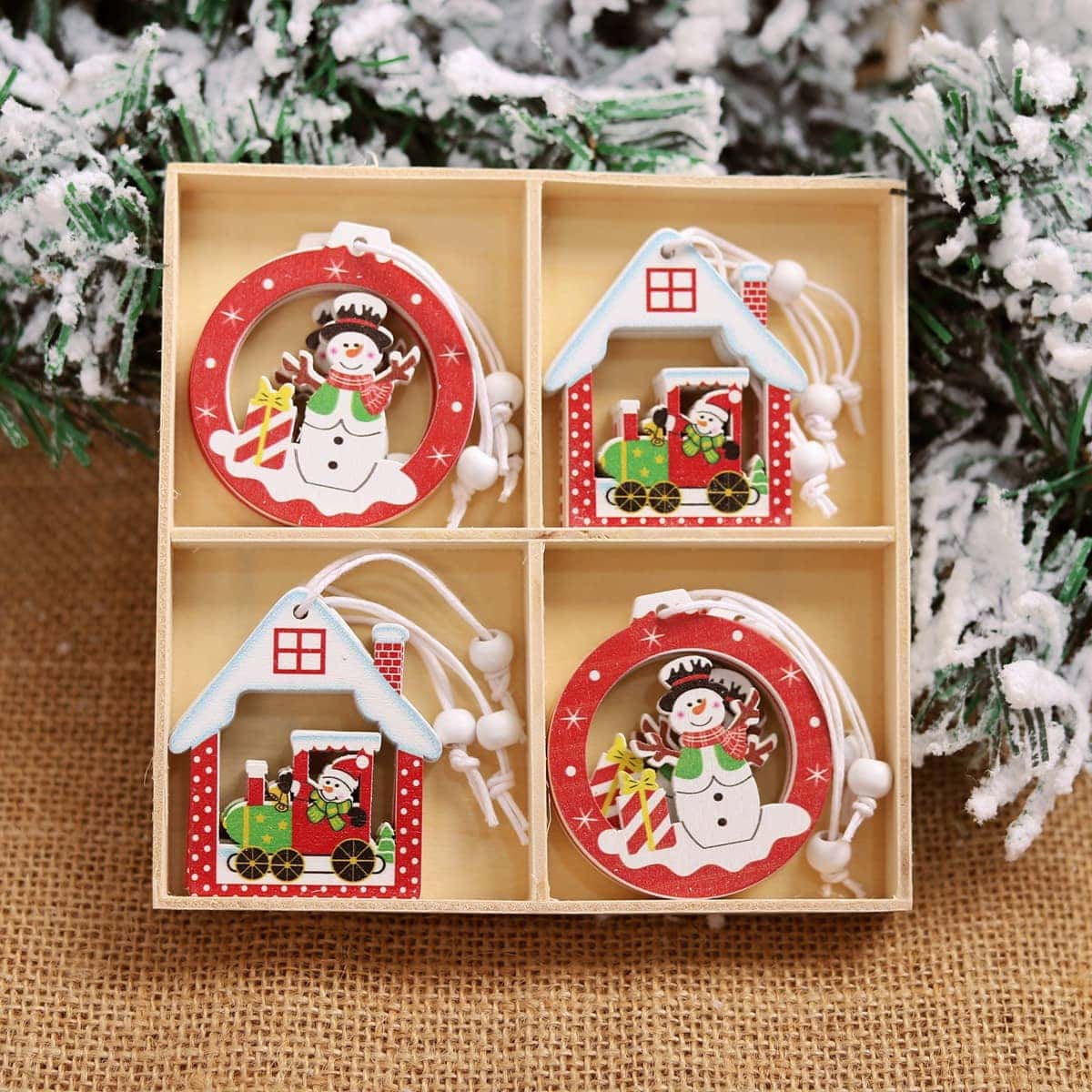 Wooden Snowman Decoration Ornaments Products Wood Christmas Tree Christmas Decorations