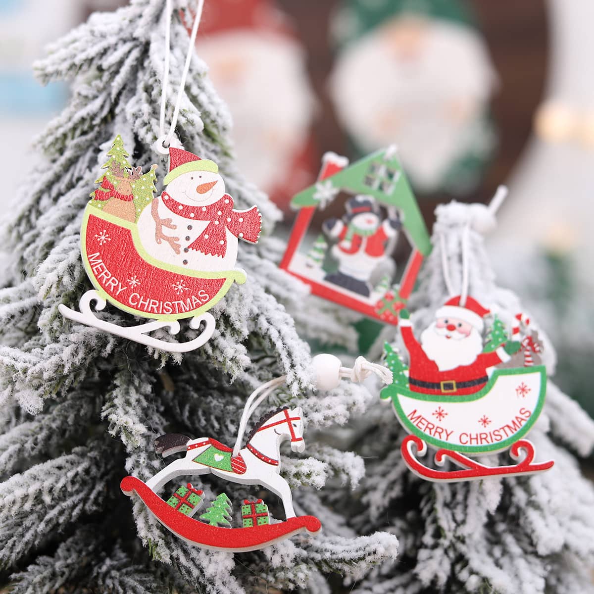 Wooden Snowman Decoration Ornaments Products Wood Christmas Tree Christmas Decorations