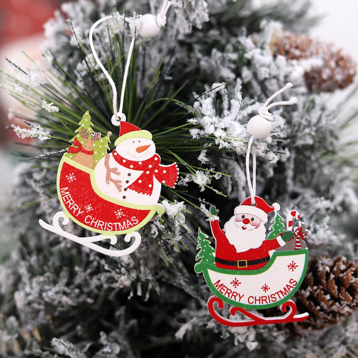 Wooden Snowman Decoration Ornaments Products Wood Christmas Tree Christmas Decorations