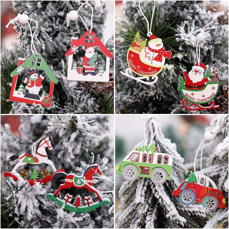 Wooden Snowman Decoration Ornaments Products Wood Christmas Tree Christmas Decorations