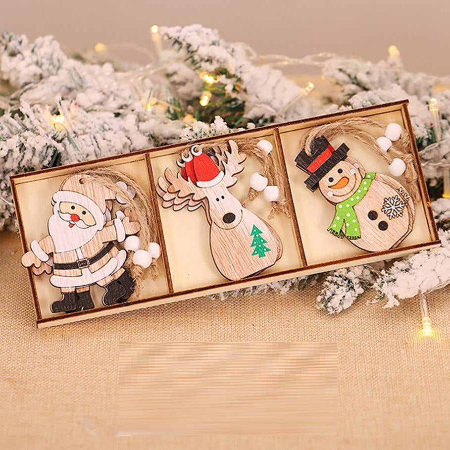 Wooden Snowman Decoration Ornaments Products Wood Christmas Tree Christmas Decorations