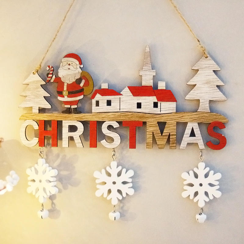 Handmade Home Restaurant Bulk Christmas Tree Decoration Ornaments Wooden Christmas Craft