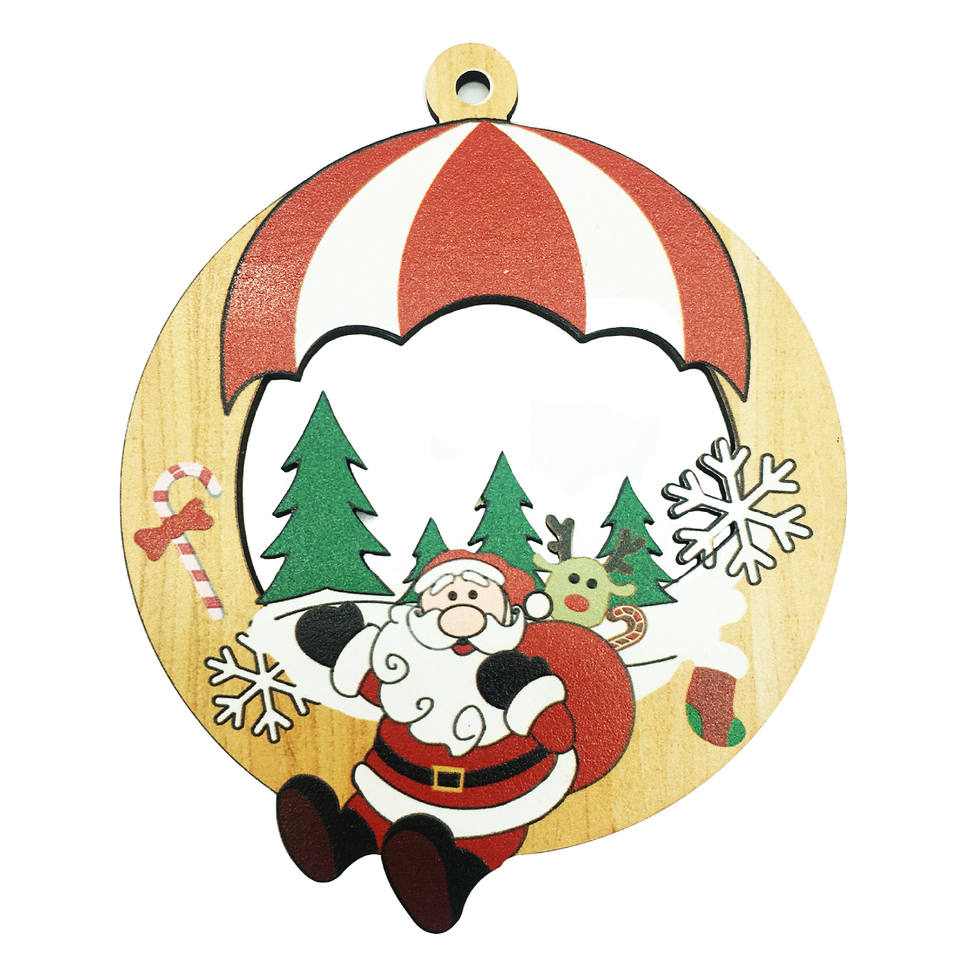 Christmas Tree Pendant Crafts Wooden Painted Diy Christmas Tree Decoration Ornaments