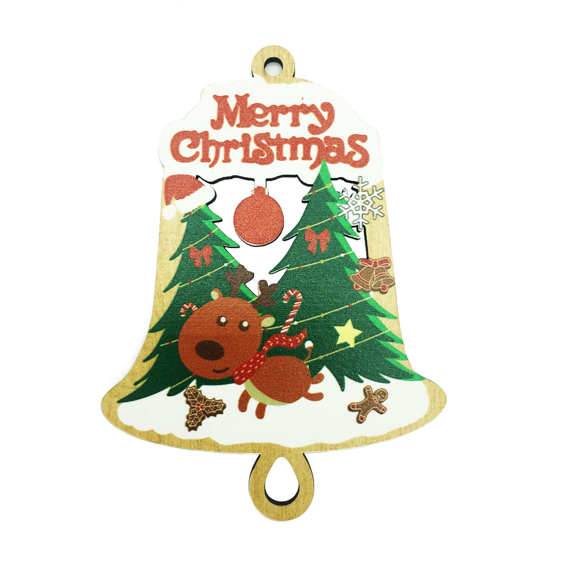 Christmas Tree Pendant Crafts Wooden Painted Diy Christmas Tree Decoration Ornaments