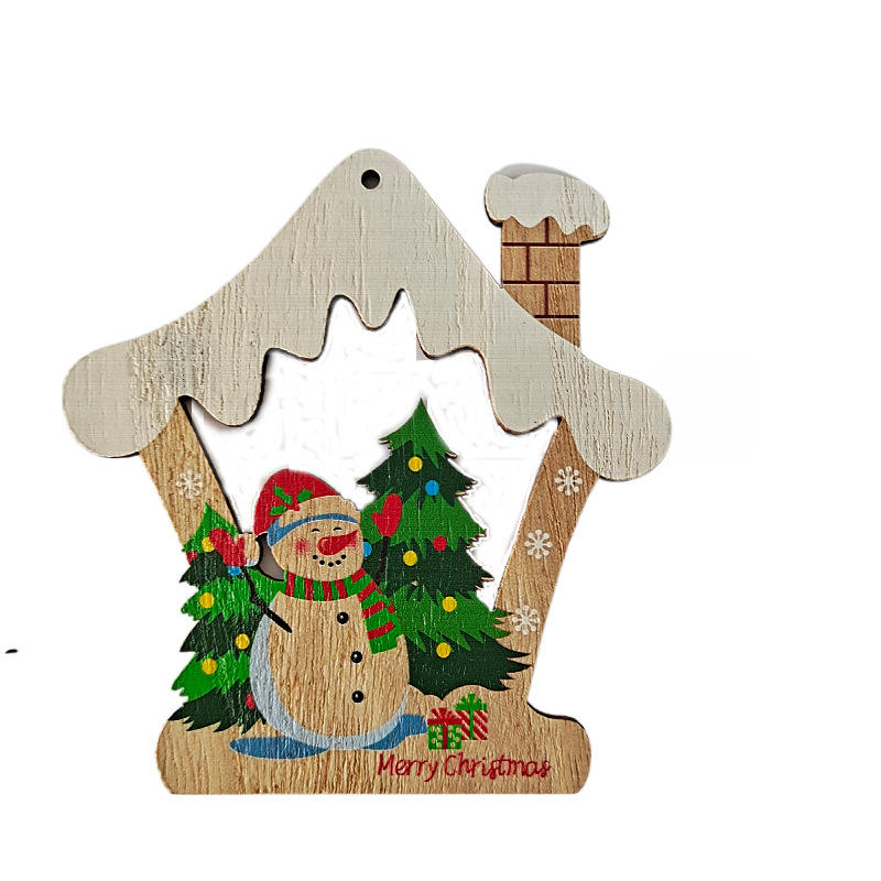 Mechanical Production Wooden Painted Christmas Tree Ornament Diy Wooden Crafts Decor Home Christmas