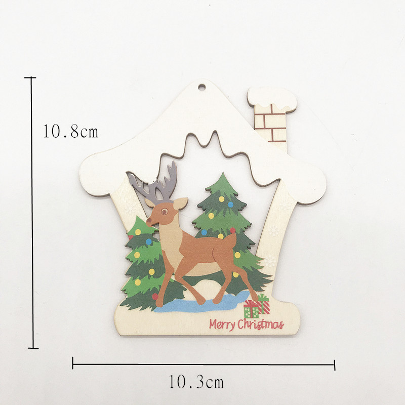 Mechanical Production Wooden Painted Christmas Tree Ornament Diy Wooden Crafts Decor Home Christmas