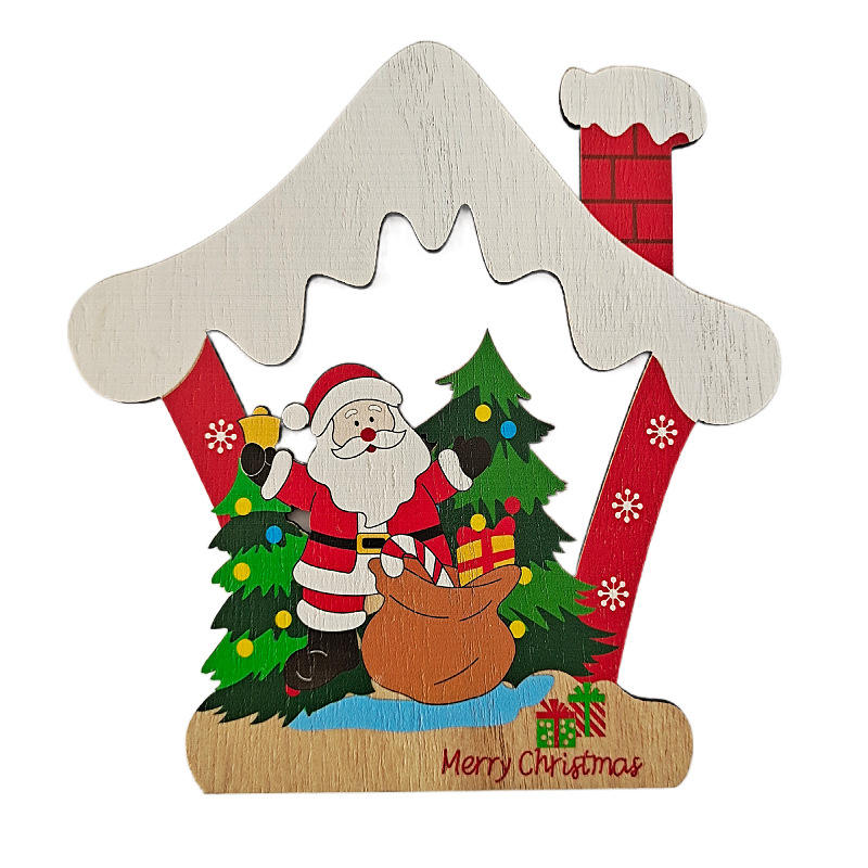 Mechanical Production Wooden Painted Christmas Tree Ornament Diy Wooden Crafts Decor Home Christmas