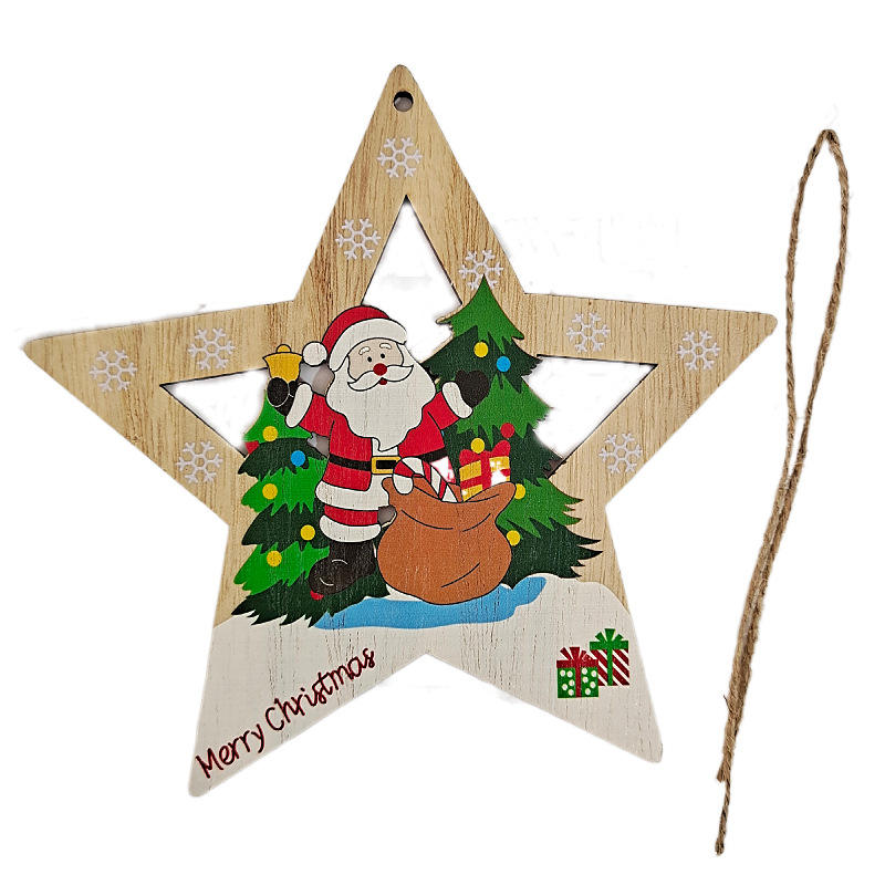 Mechanical Production Wooden Painted Christmas Tree Ornament Diy Wooden Crafts Decor Home Christmas