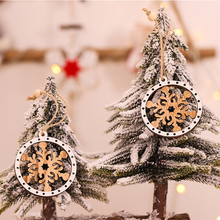 laser cut 2D 3D ornament wooden hanging pendant Christmas tree Decoration