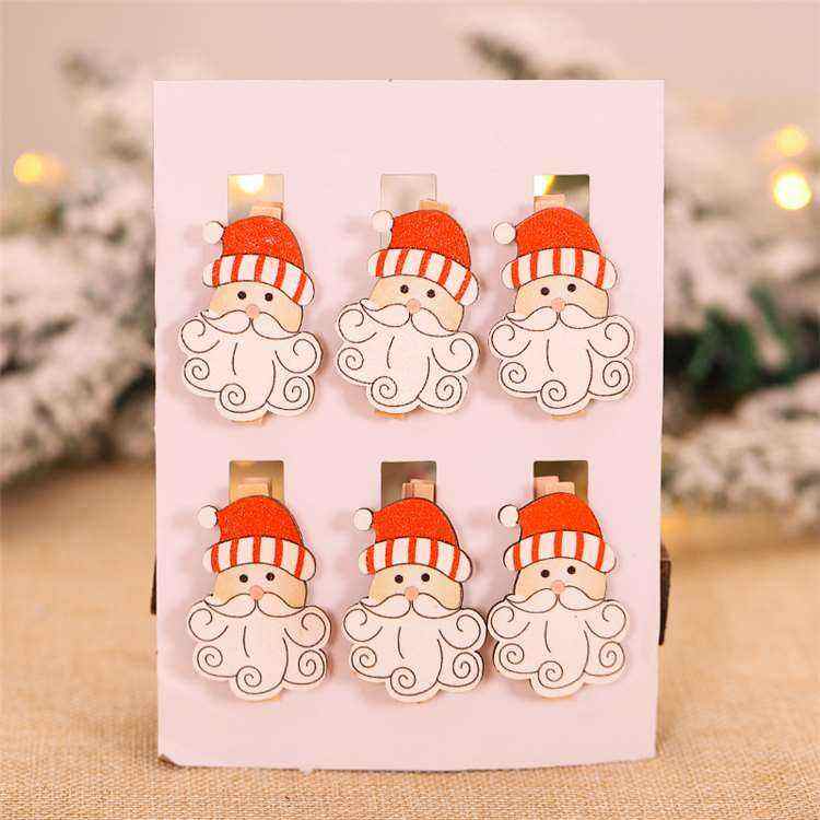 Christmas wooden wooden clip cartoon snowman shape Christmas decorations wooden crafts