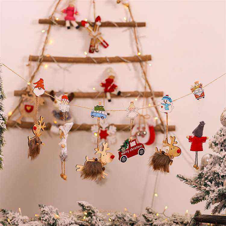 Christmas wooden wooden clip cartoon snowman shape Christmas decorations wooden crafts