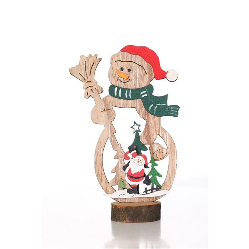 Kids Toys Wooden Craft Indoor Vintage Christmas Tree Decorations Ornament For Tree