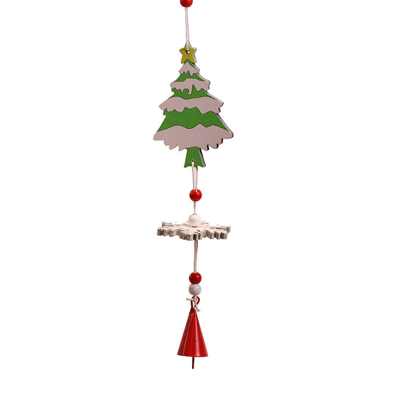 Tassel Wooden Bell Pendant Decorative Wind Chimes Modern Wooden Christmas Tree Decoration