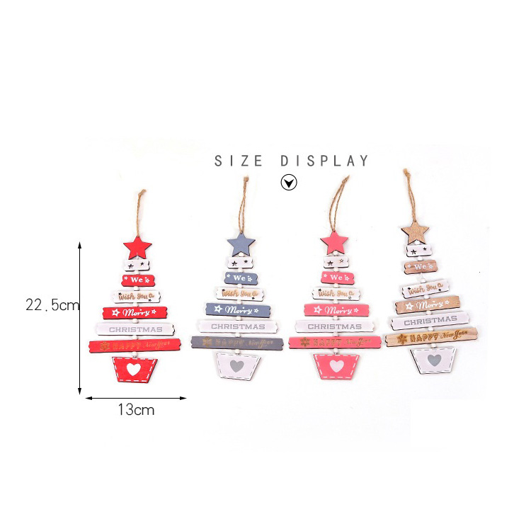 Colorful Letters Wooden Christmas Pendant Indoor Decorations Christmas Ornament For Tree