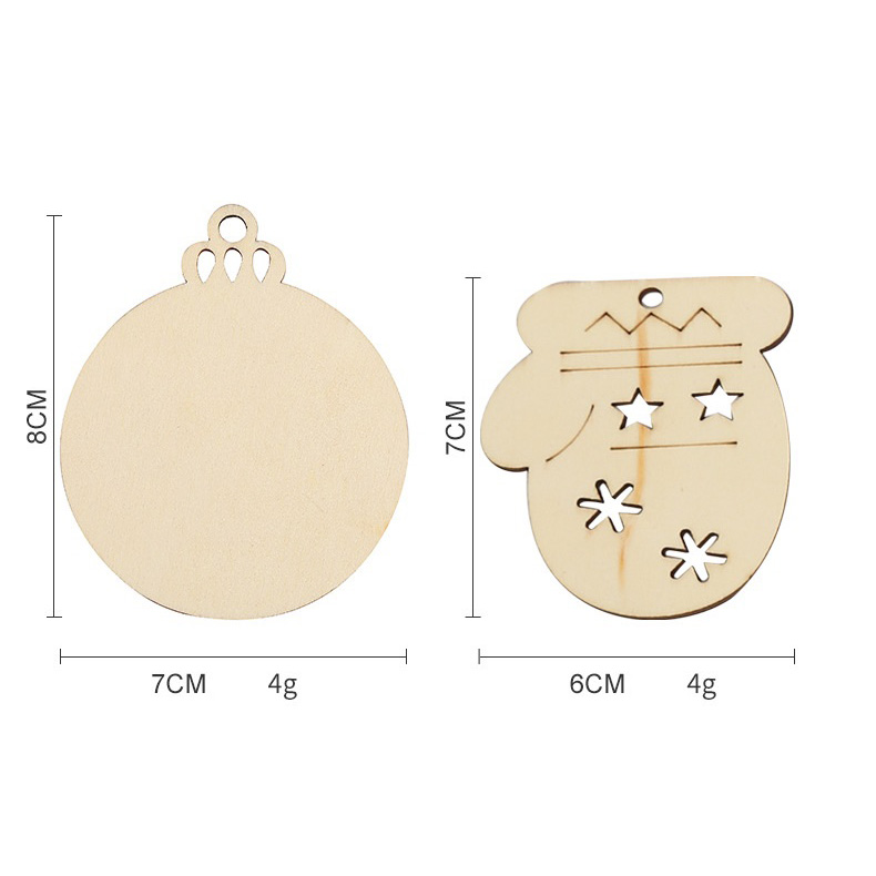 Carving Crafts Small Wood Chips Kids Decorating Christmas Tree Ornament
