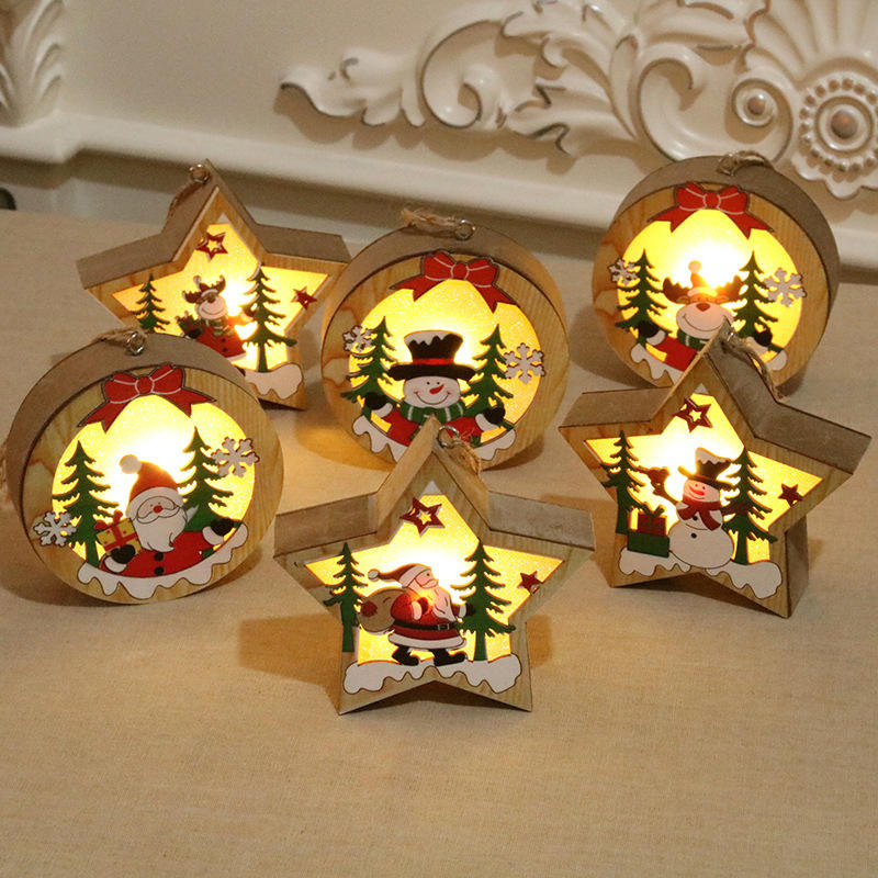 Wooden Decoration Craft Christmas Lights