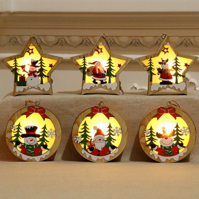 Wooden Decoration Craft Christmas Lights